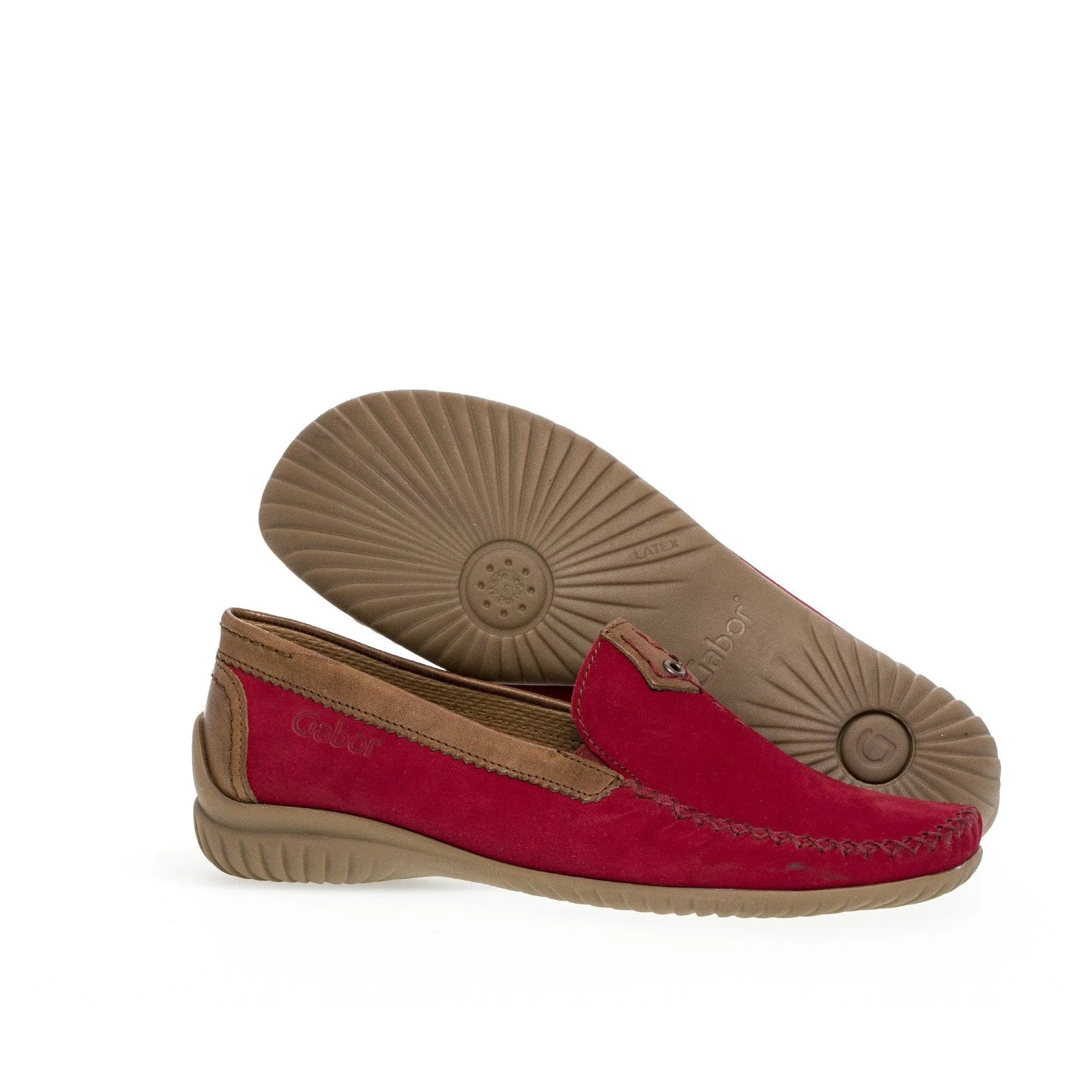 Gabor 46.090.48 California Ladies Red Leather Slip On Shoes