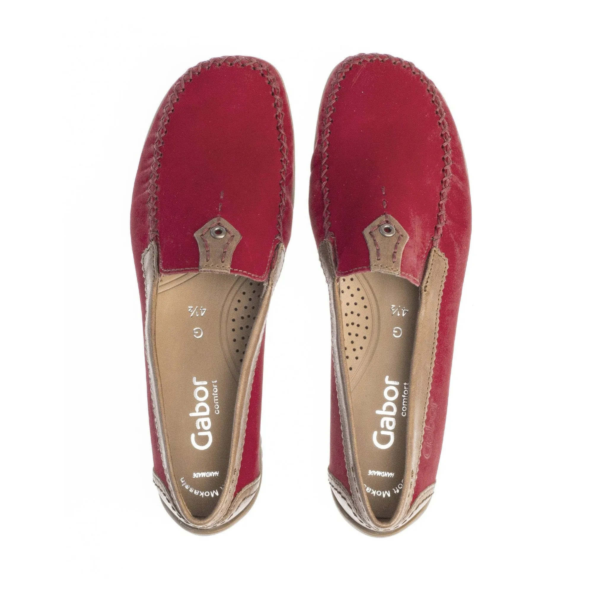 Gabor 46.090.48 California Ladies Red Leather Slip On Shoes