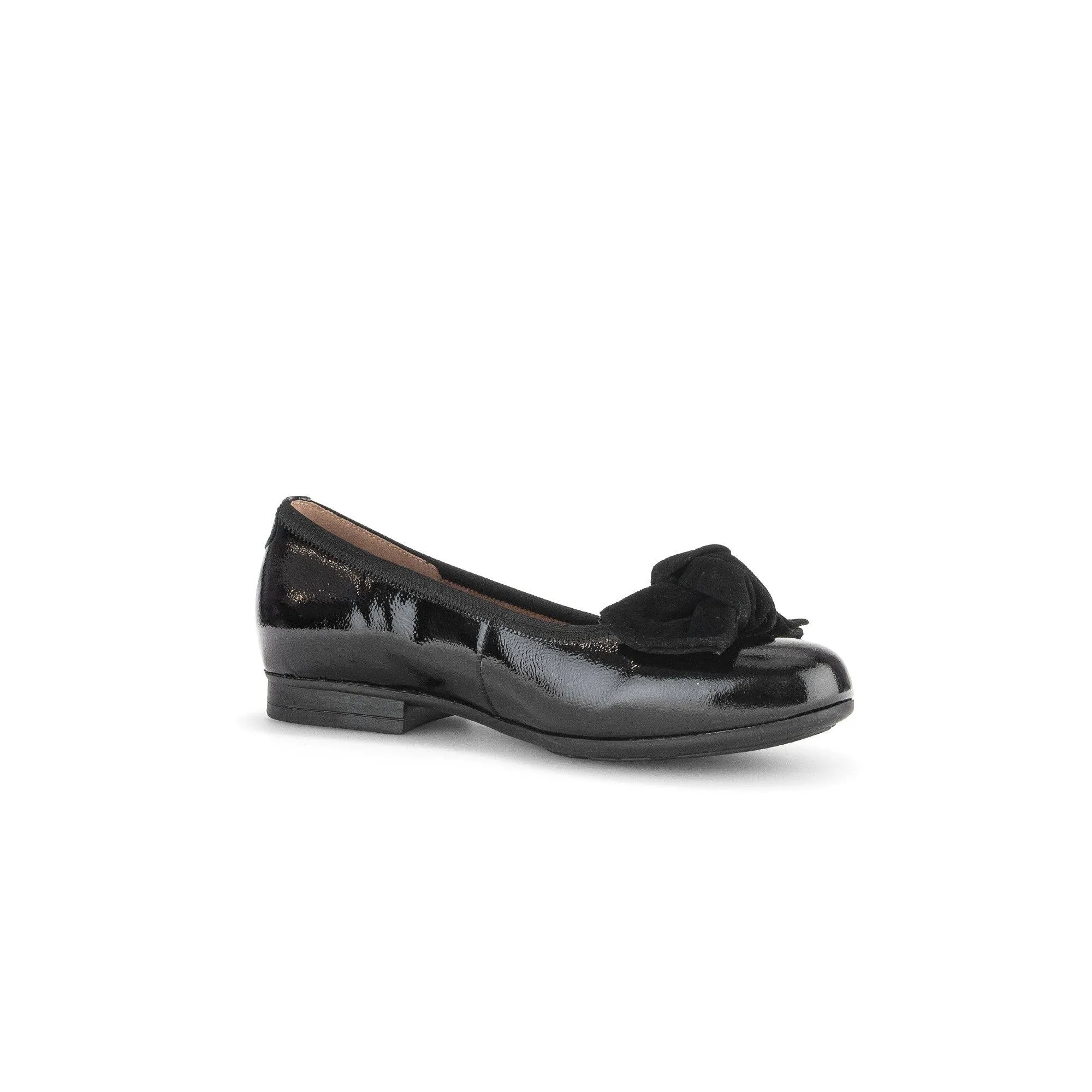 Gabor Picnic 52.462.97 Ladies Black Wide Leather Slip On Shoes