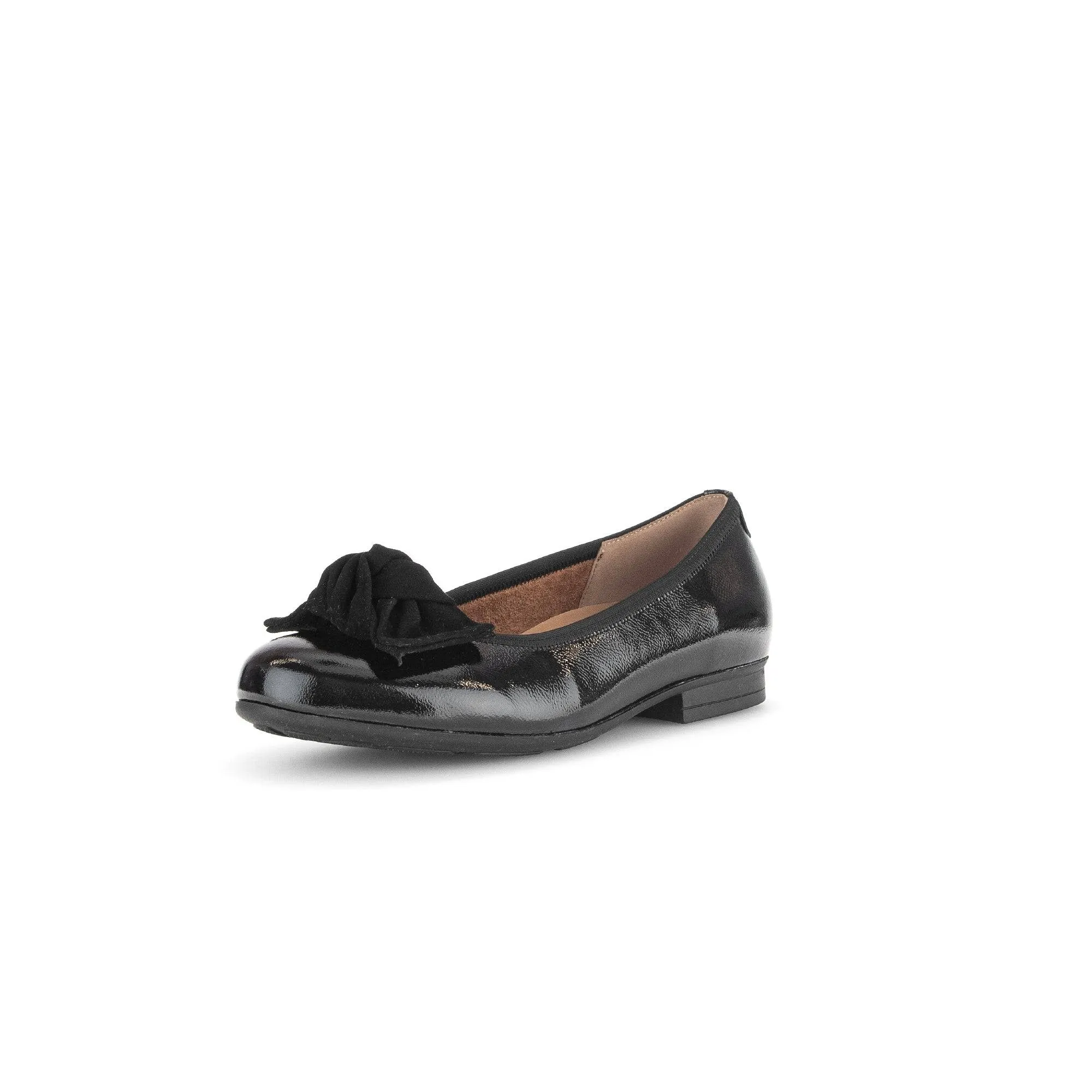 Gabor Picnic 52.462.97 Ladies Black Wide Leather Slip On Shoes