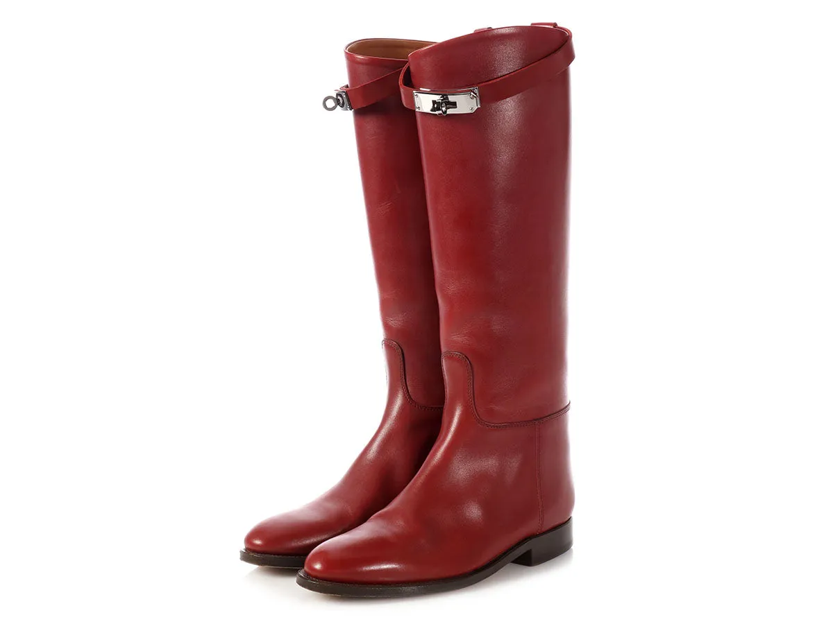 Hermès Burgundy Jumping Boots