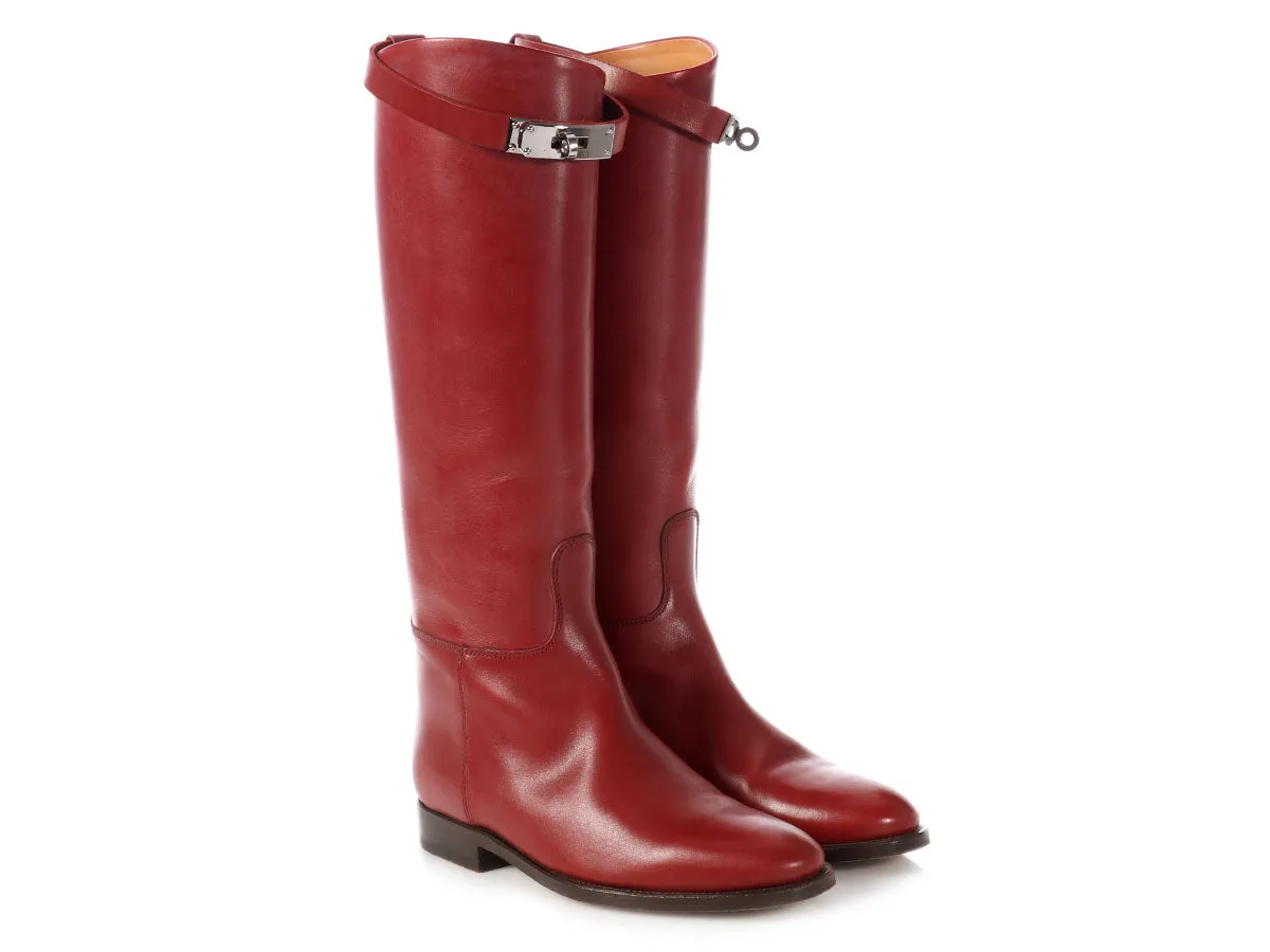Hermès Burgundy Jumping Boots