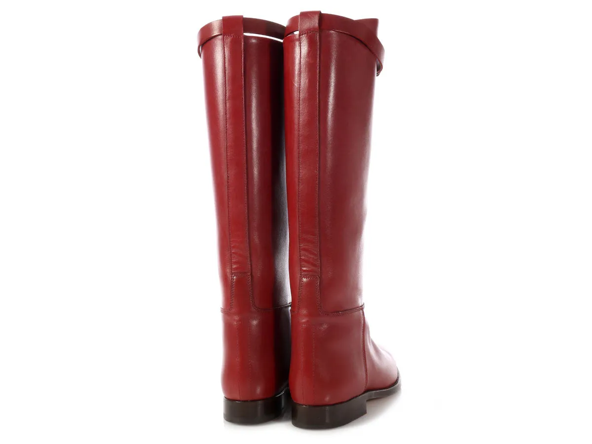 Hermès Burgundy Jumping Boots