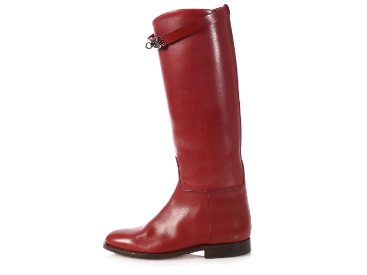 Hermès Burgundy Jumping Boots