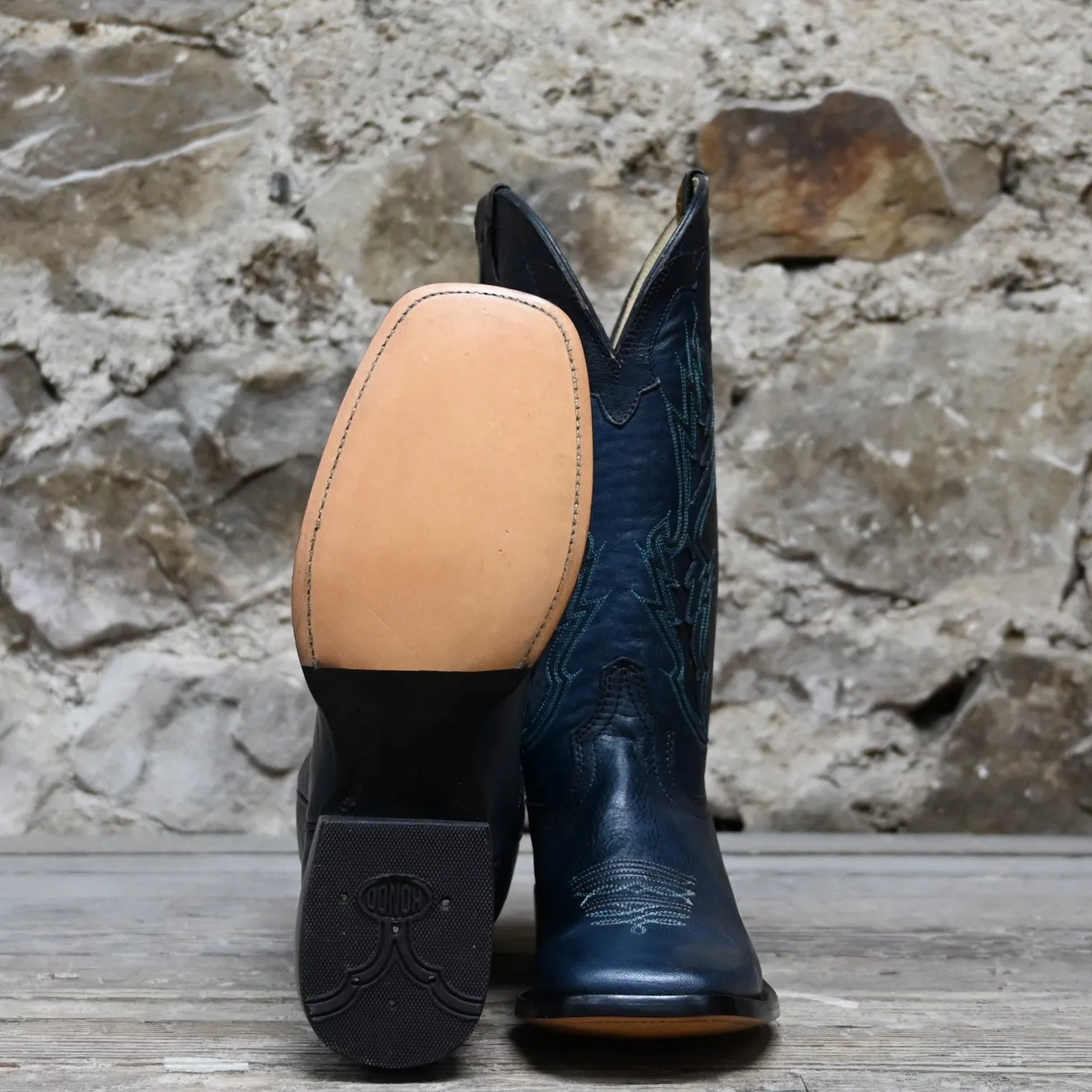 Hondo Ladies 13" Leather Boot In Blue Calf