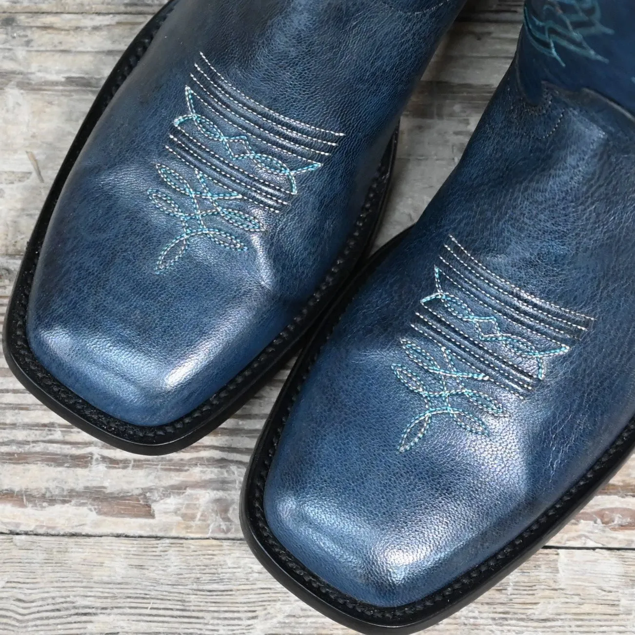 Hondo Ladies 13" Leather Boot In Blue Calf
