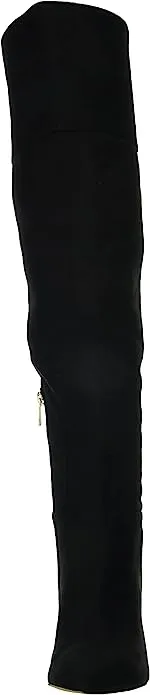 Jessica Simpson Akemi Black Faux Suede Knee High Side Zipper Block Heel Boots