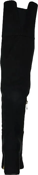 Jessica Simpson Akemi Black Faux Suede Knee High Side Zipper Block Heel Boots