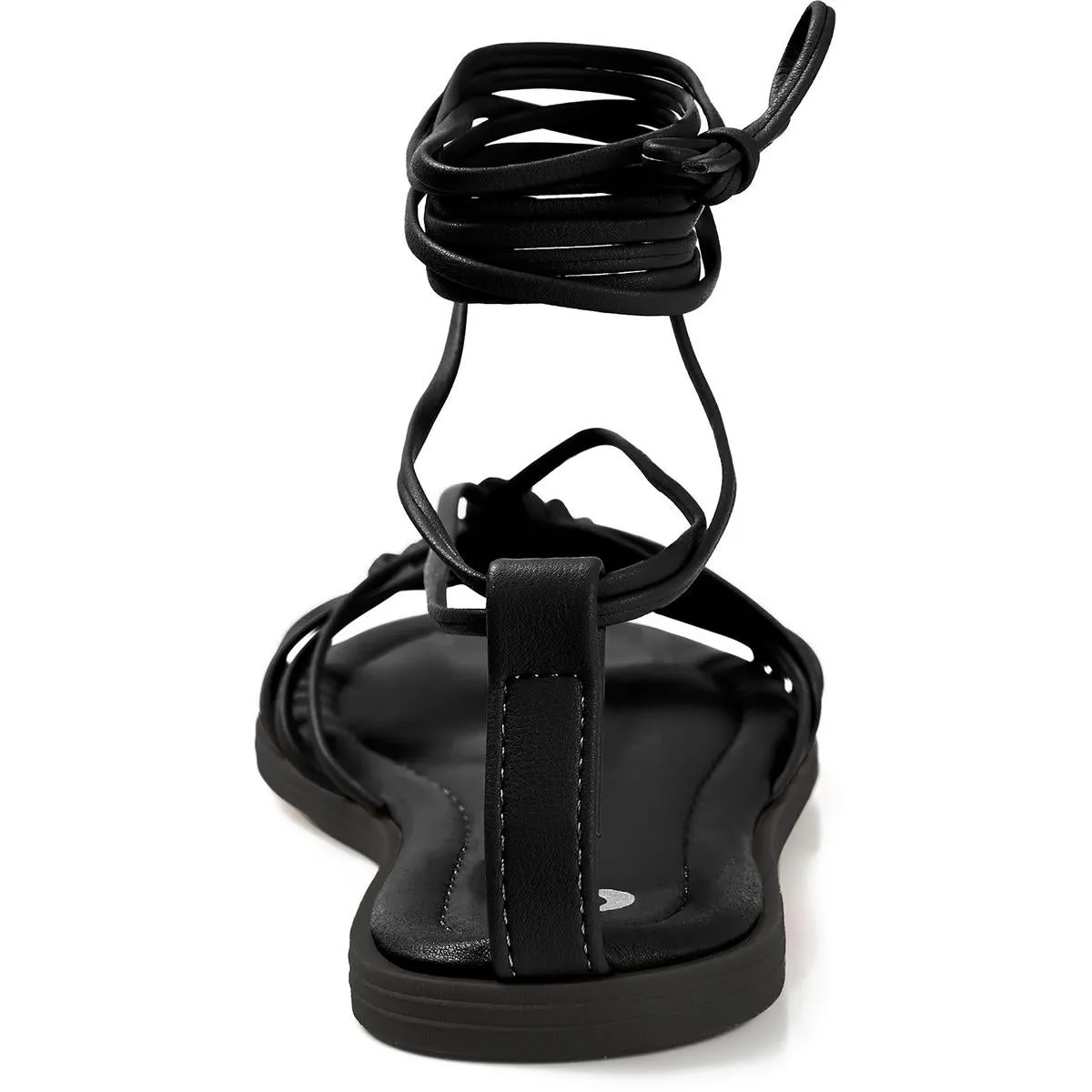 Journee Collection Womens Jess Faux Leather Ankle Tie Strappy Sandals