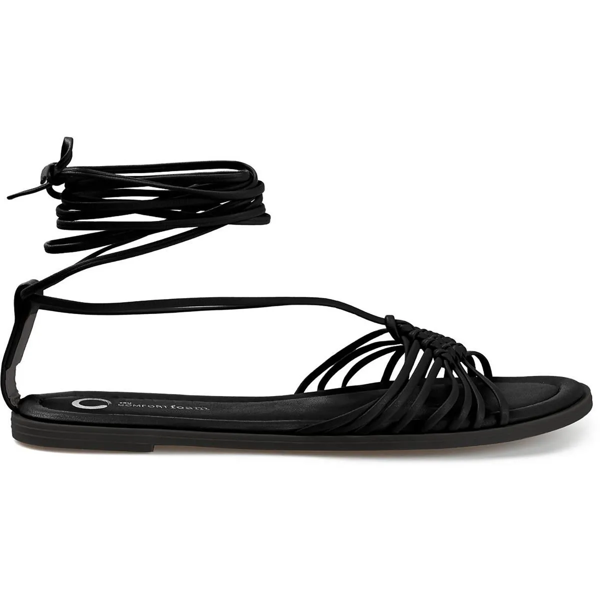 Journee Collection Womens Jess Faux Leather Ankle Tie Strappy Sandals