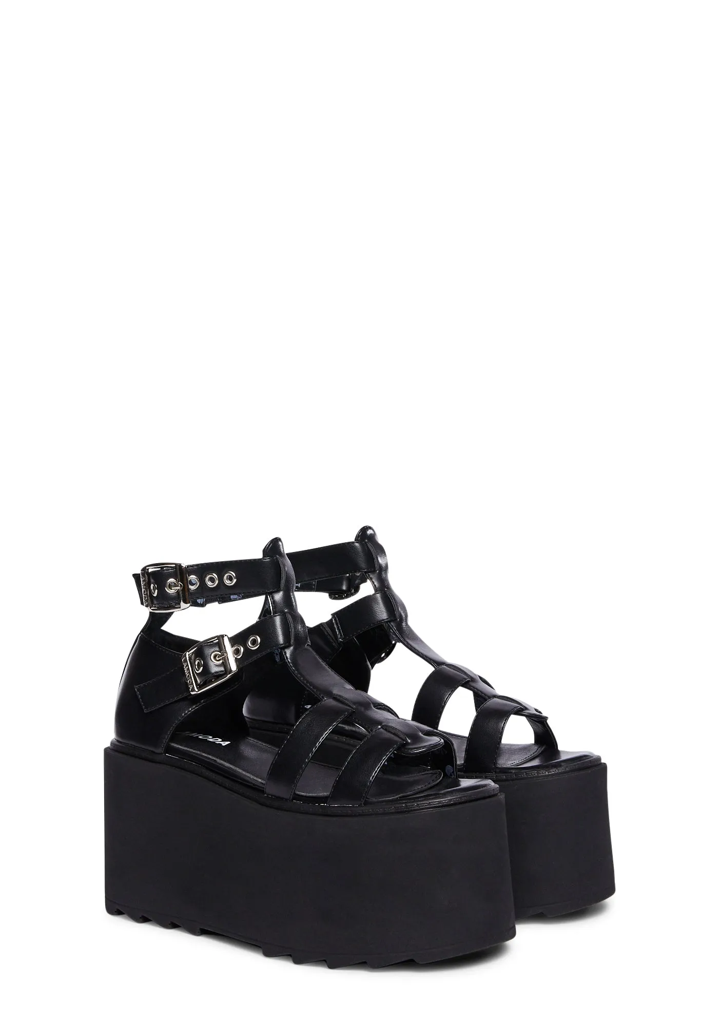 Just Peachy Platform Sandals - Black