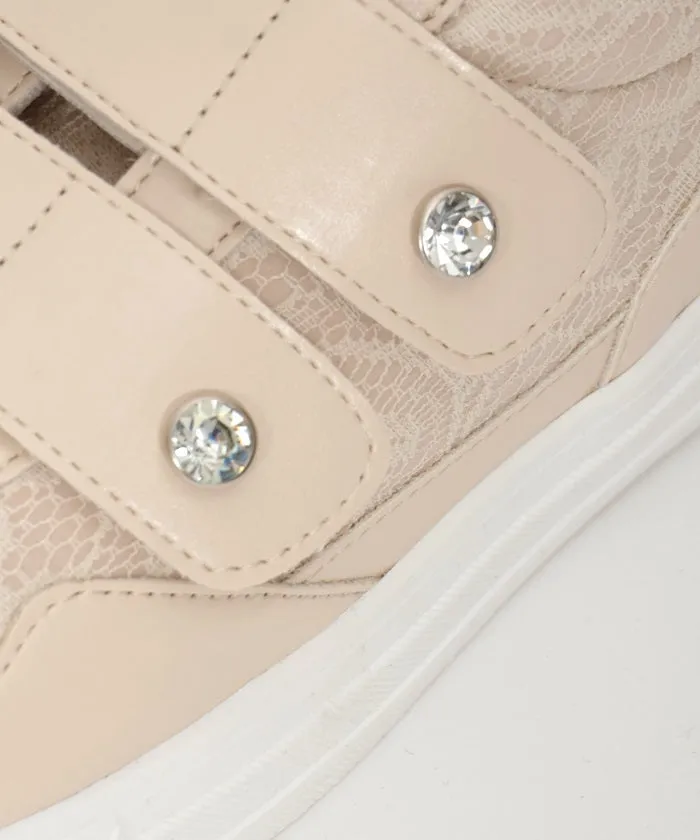 Lace Design Velcro Sneakers