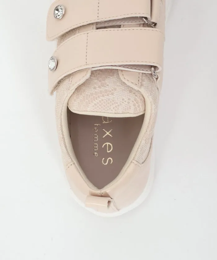 Lace Design Velcro Sneakers