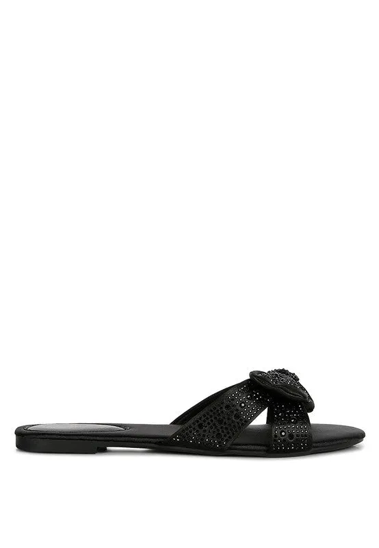 London Rag Fleurette Bow Flat Sandals