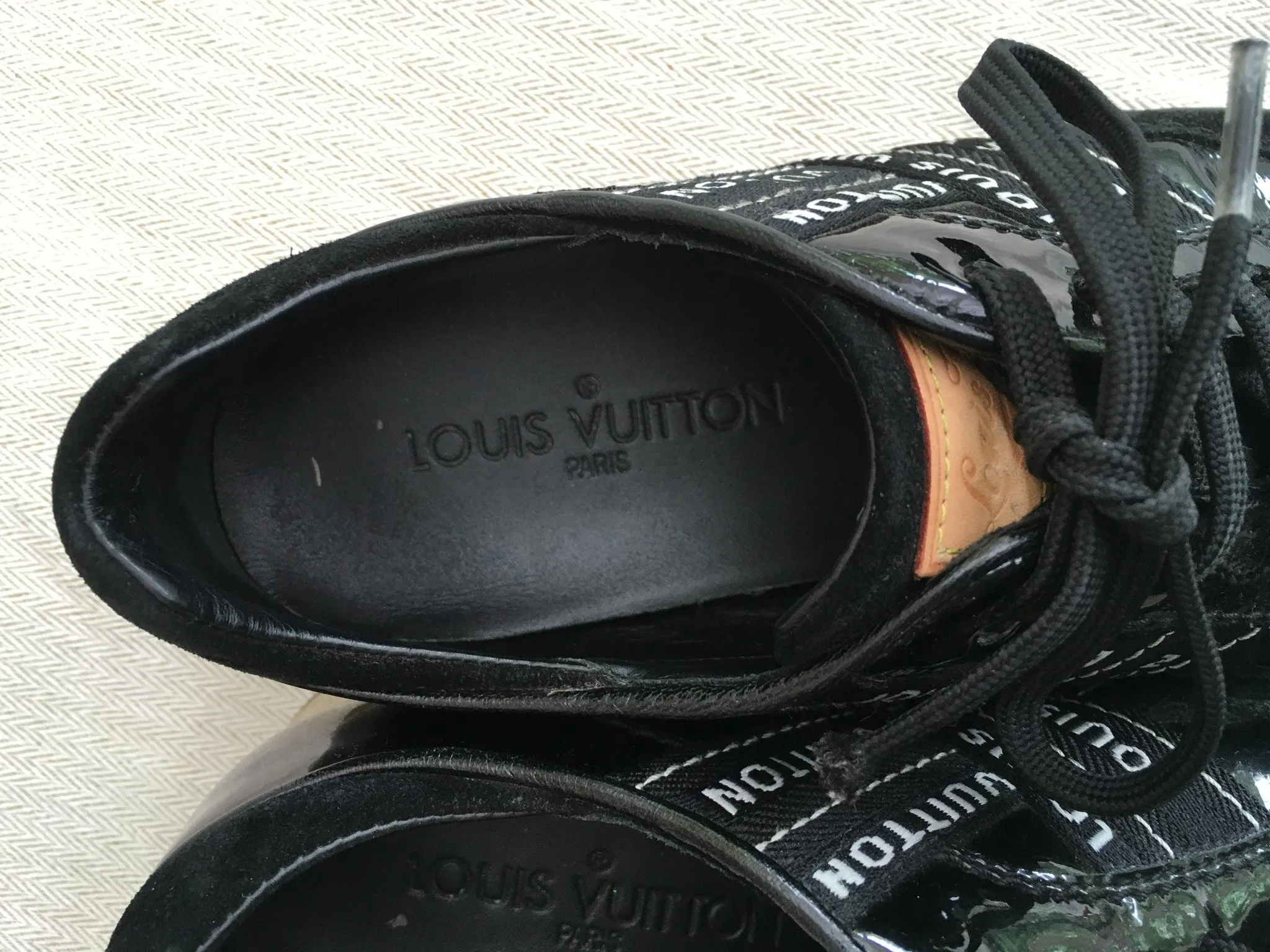 LOUIS VUITTON LEATHER SUEDE LOW-TOP SNEAKERS TRAINERS SIZE 36 LADIES