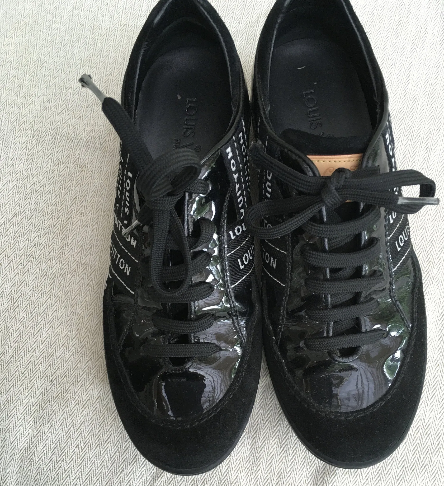 LOUIS VUITTON LEATHER SUEDE LOW-TOP SNEAKERS TRAINERS SIZE 36 LADIES