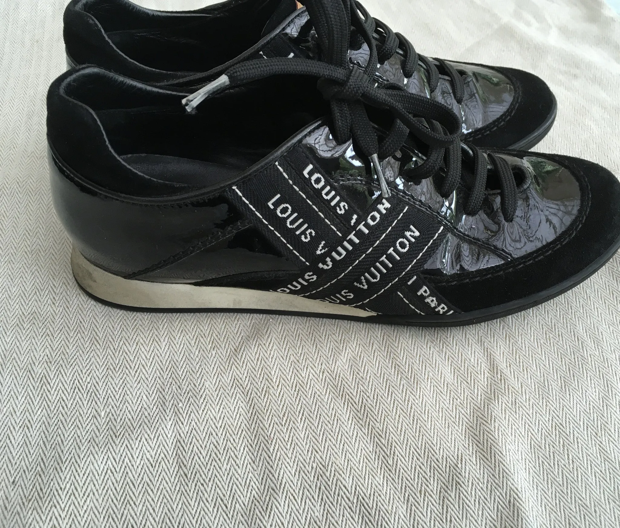 LOUIS VUITTON LEATHER SUEDE LOW-TOP SNEAKERS TRAINERS SIZE 36 LADIES