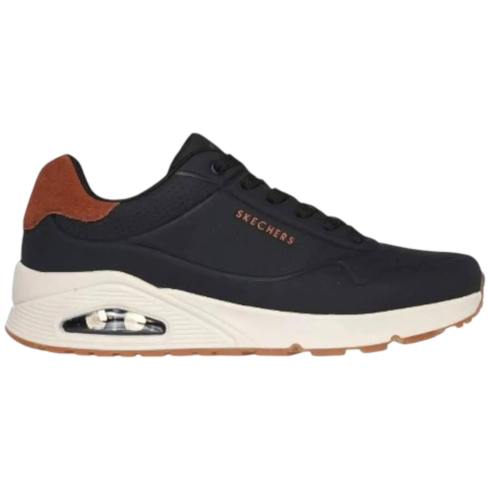 Mens Skechers Uno - Suited On Air Shoes Black