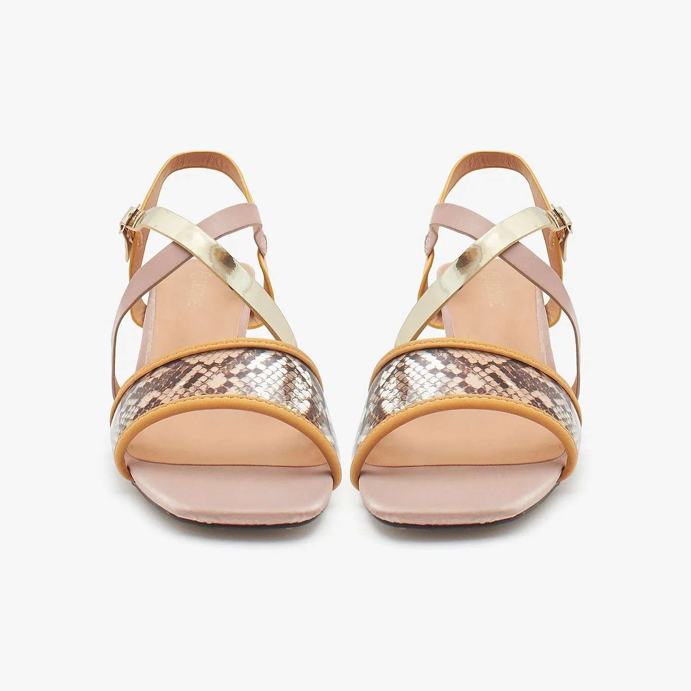 Multi Strap Block Heel Sandal