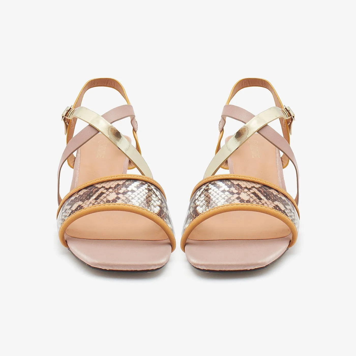 Multi Strap Block Heel Sandal