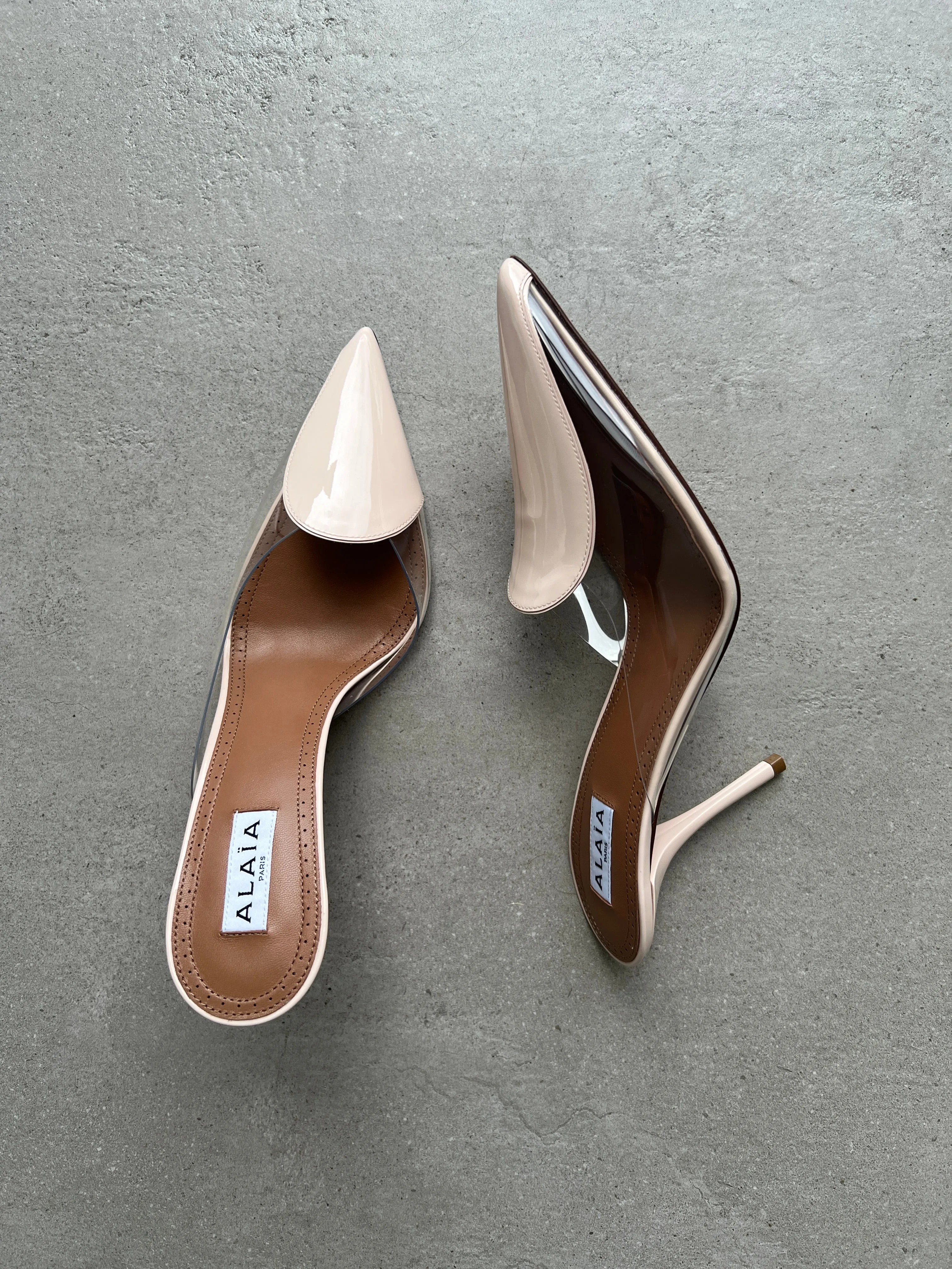 Obstract Heart 90 Mules, Rose Dragee