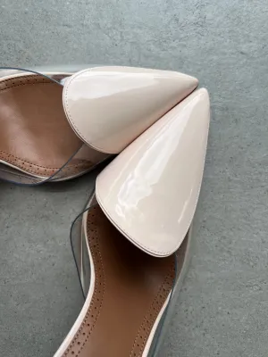 Obstract Heart 90 Mules, Rose Dragee