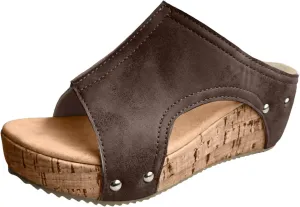 Platform Sandals Women Summer Beach Black Sandals Wedge Heel Slip on Sandals Travel Bohemia Walking Shoes