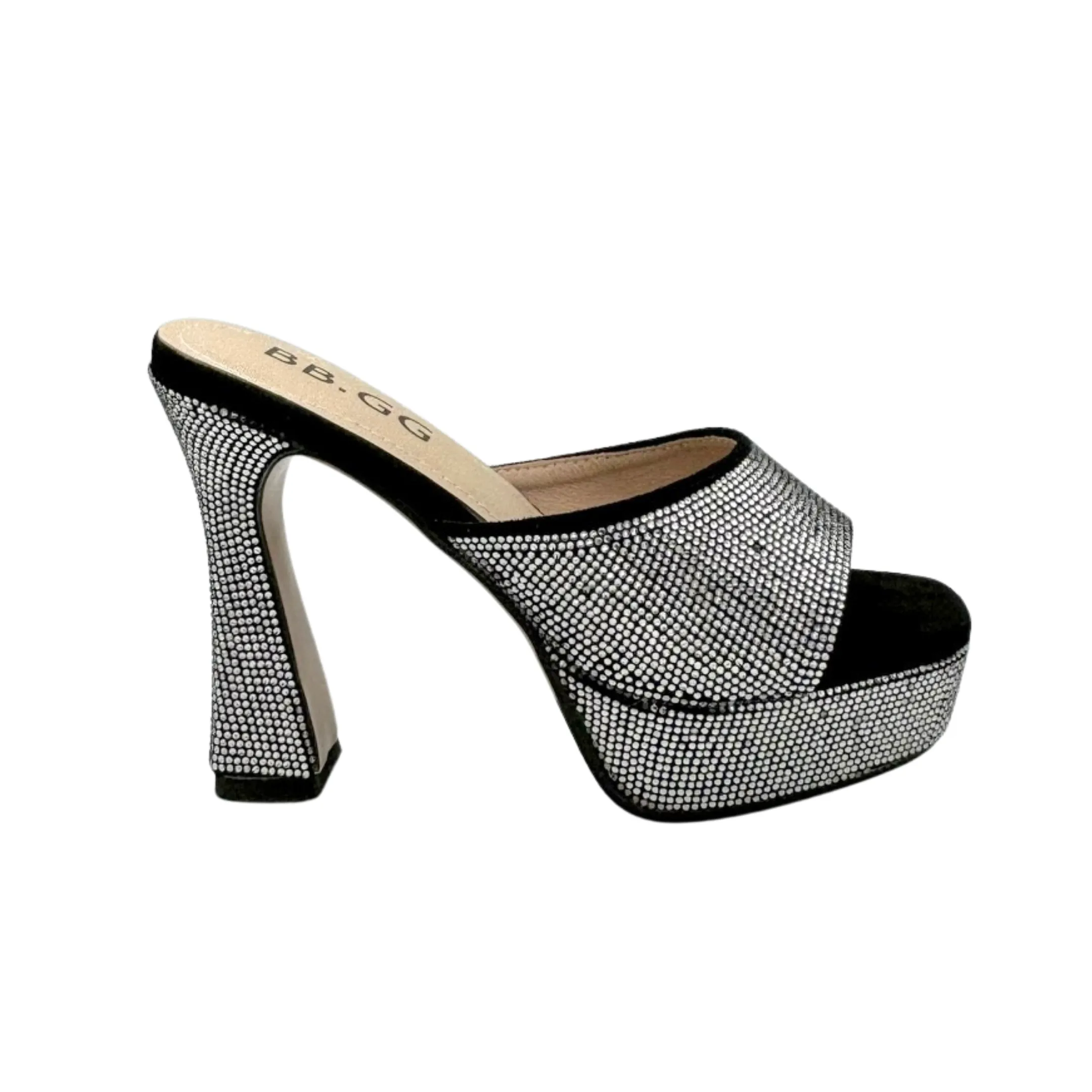 Rhinestone Open Toe High Heels