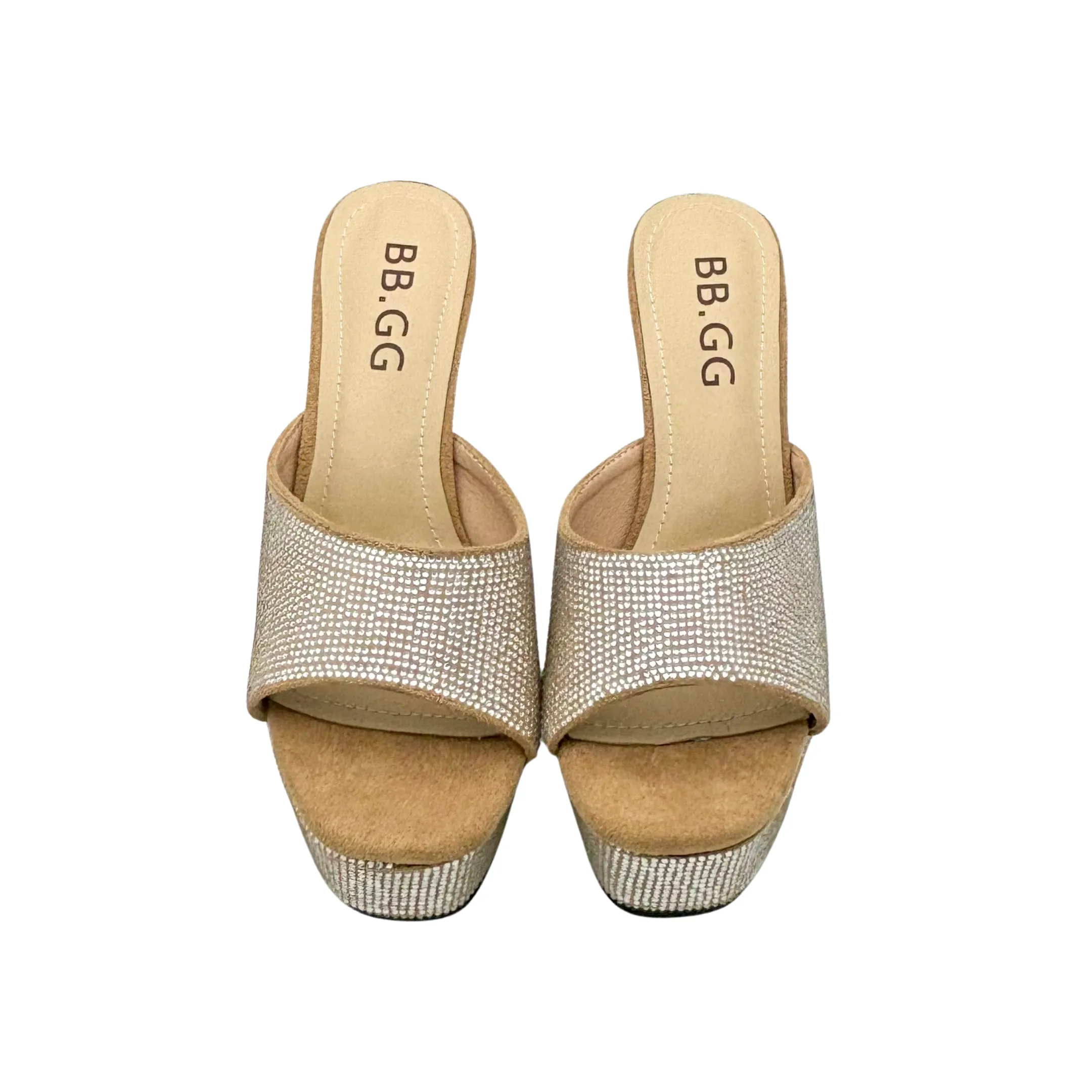 Rhinestone Open Toe High Heels