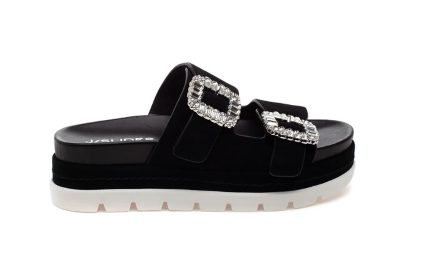 Rice Blk Suede - JSlides Sandals