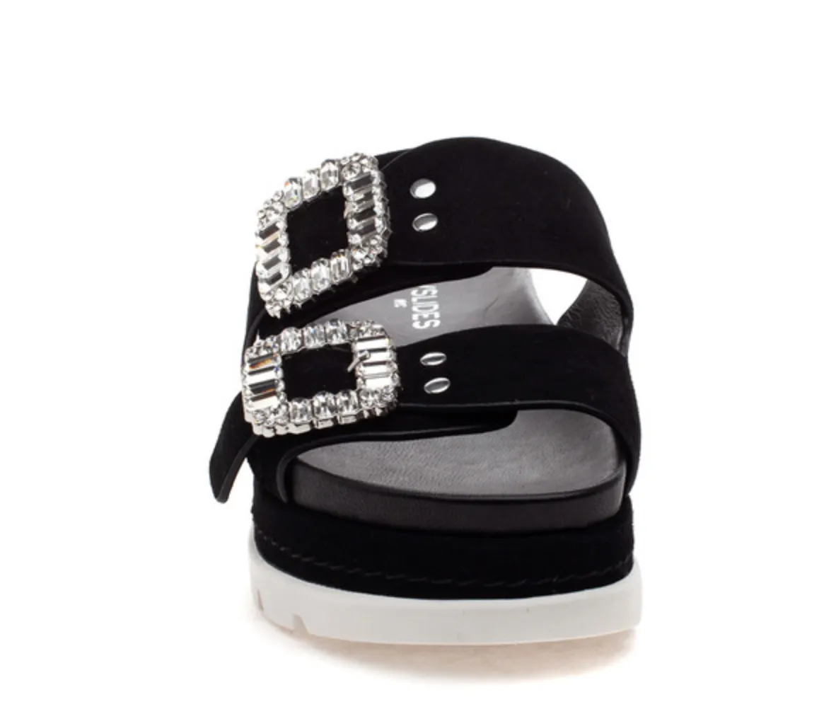 Rice Blk Suede - JSlides Sandals