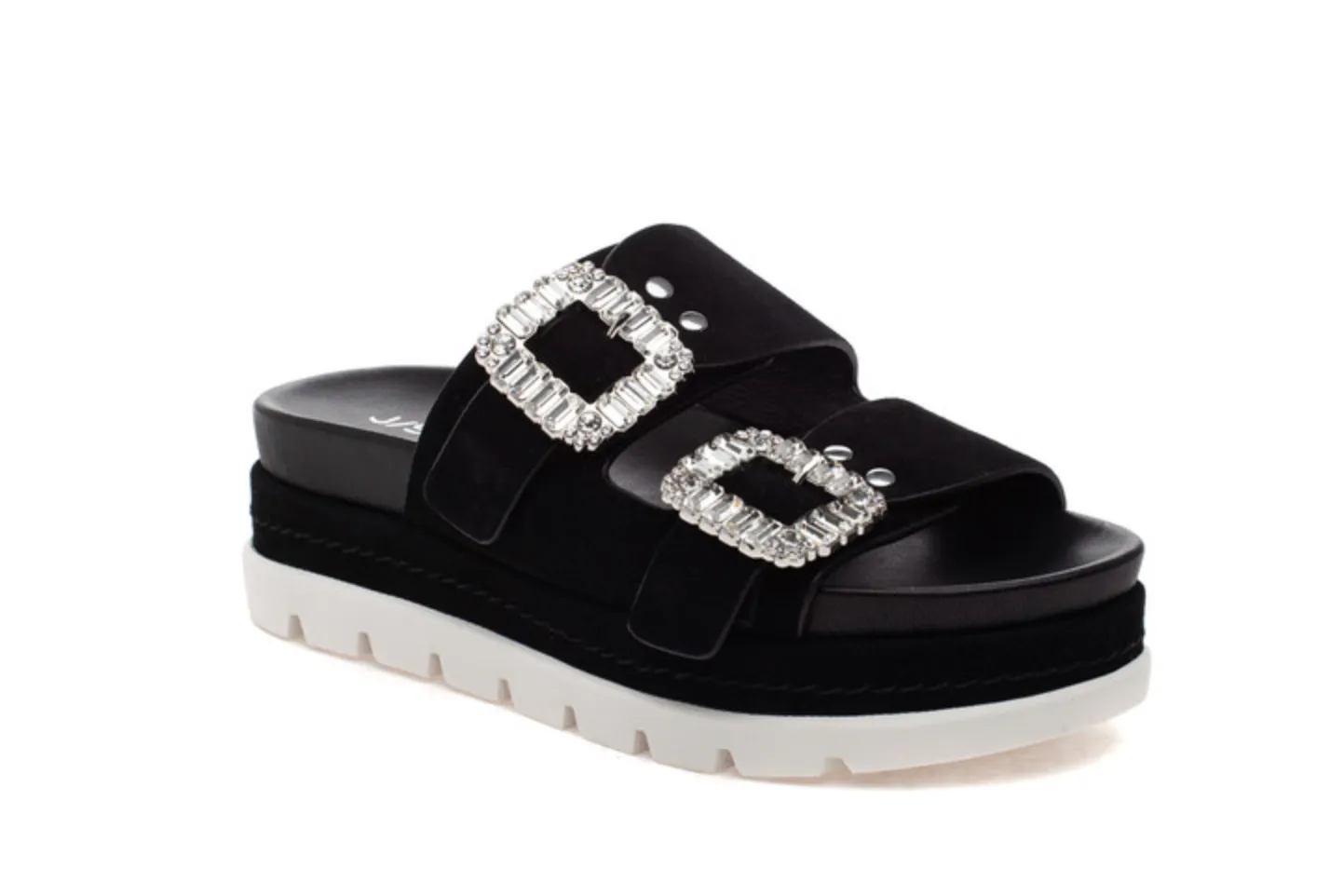 Rice Blk Suede - JSlides Sandals
