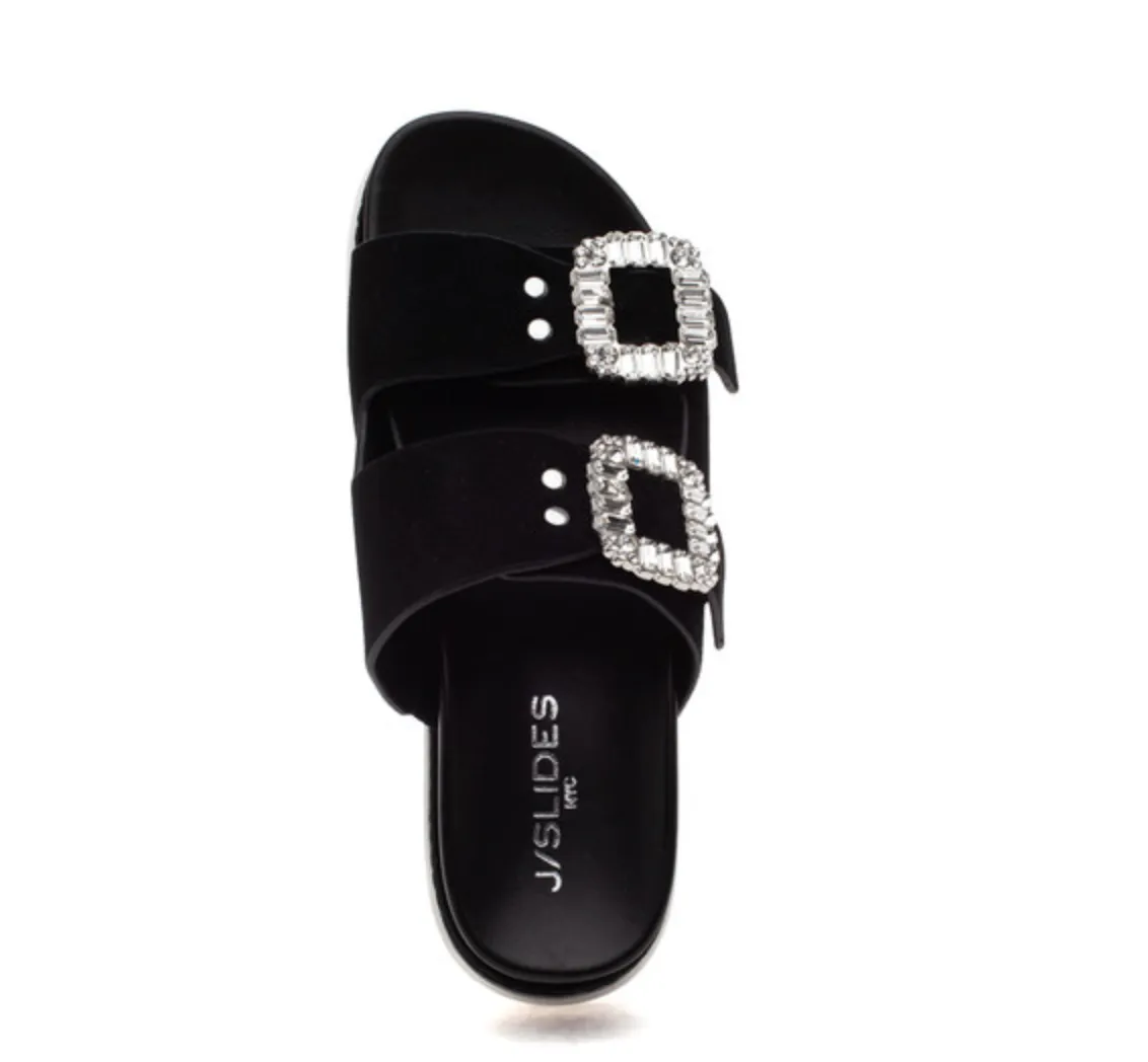 Rice Blk Suede - JSlides Sandals