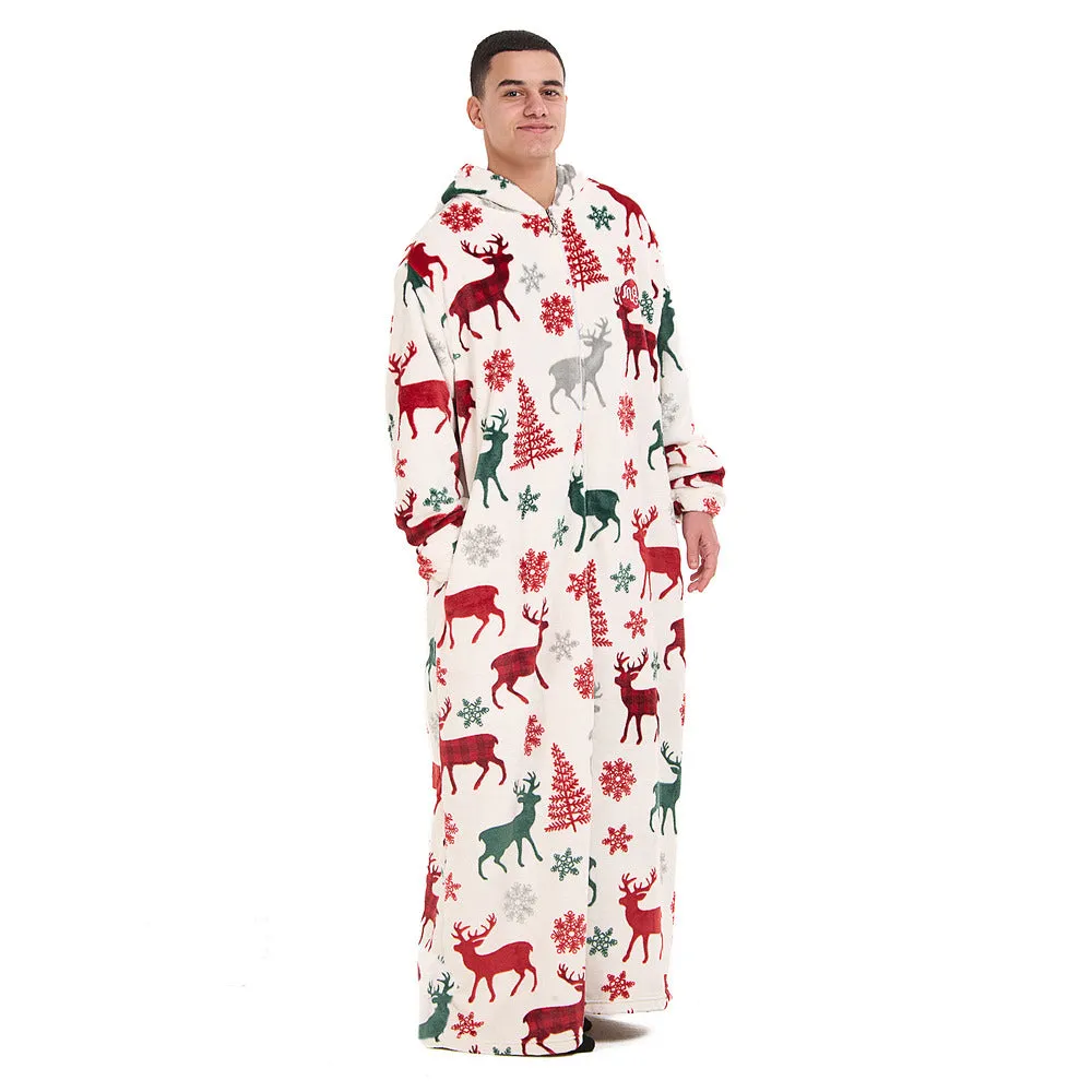 Snuggs Wearable Blanket Monk White Christmas Deer