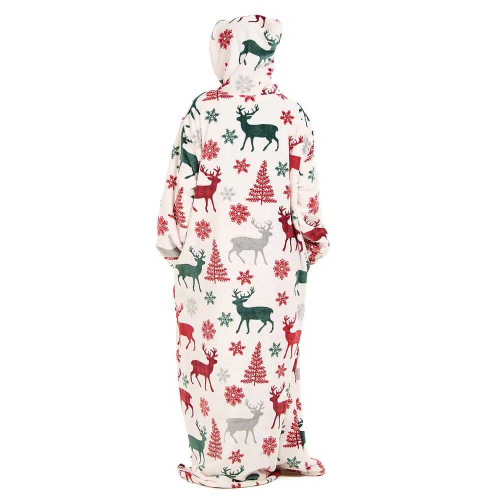 Snuggs Wearable Blanket Monk White Christmas Deer