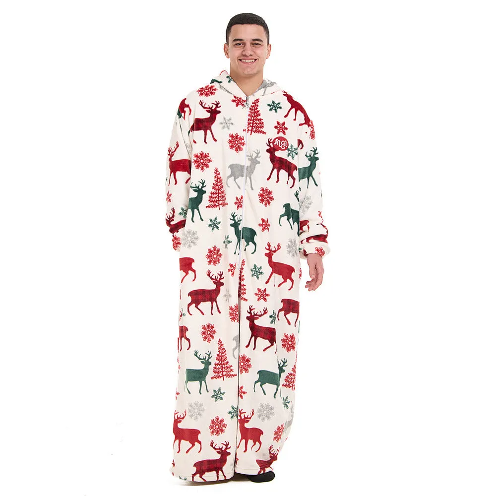 Snuggs Wearable Blanket Monk White Christmas Deer