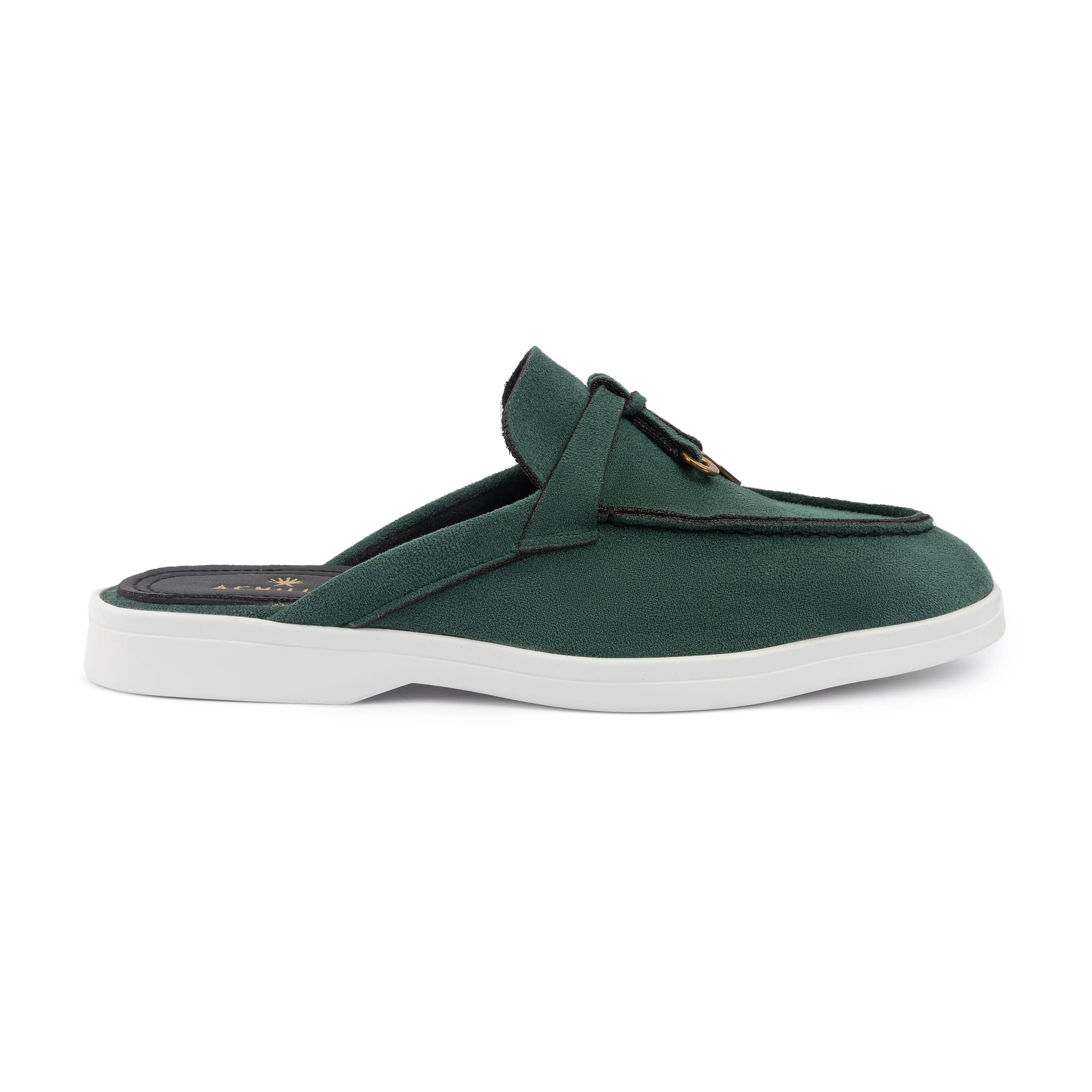 Tassel Suede Summer Mules - Olive