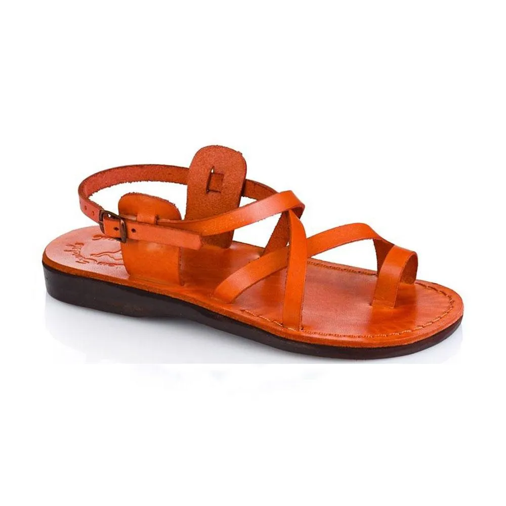 The Good Shepherd Buckle - Leather Toe Loop Sandal | Orange