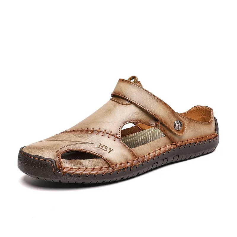 Unisex Sandals Summer Genuine Leather Male Beach Sandals Soft Comfortable