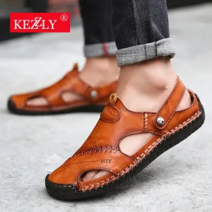 Unisex Sandals Summer Genuine Leather Male Beach Sandals Soft Comfortable