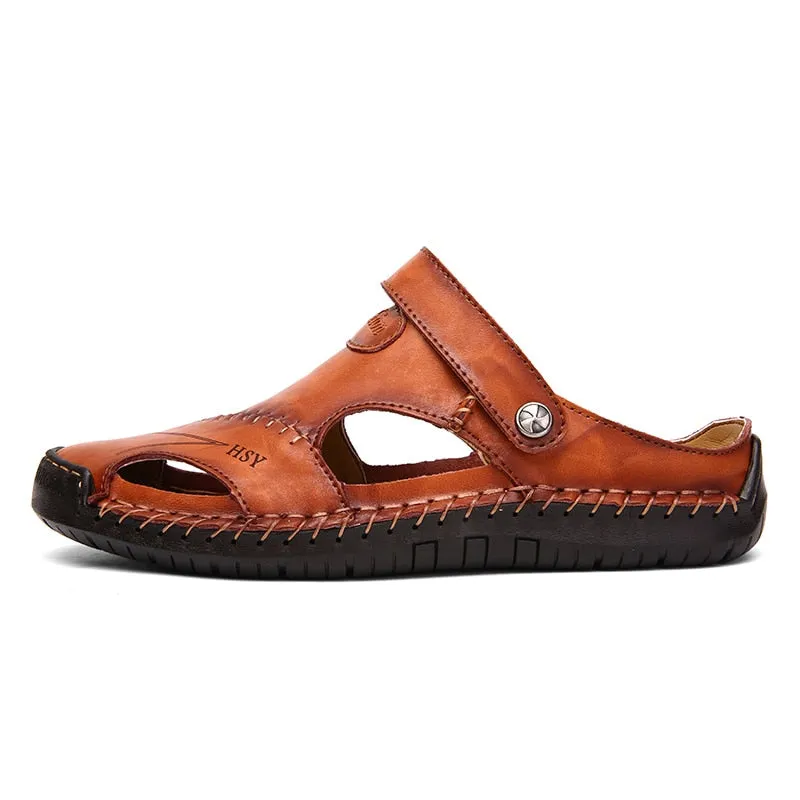 Unisex Sandals Summer Genuine Leather Male Beach Sandals Soft Comfortable