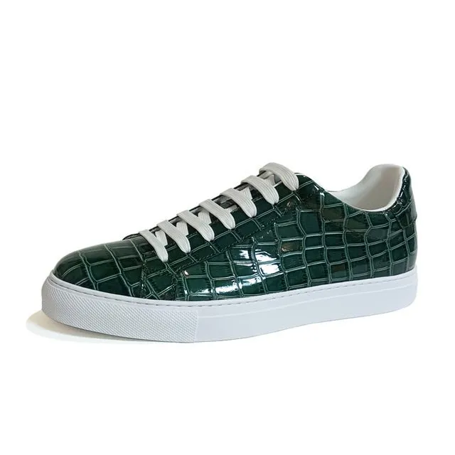 Veltique Crocodile Lace Sneakers