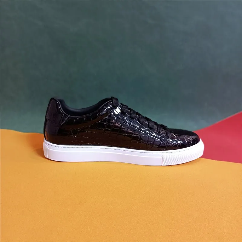 Veltique Crocodile Lace Sneakers