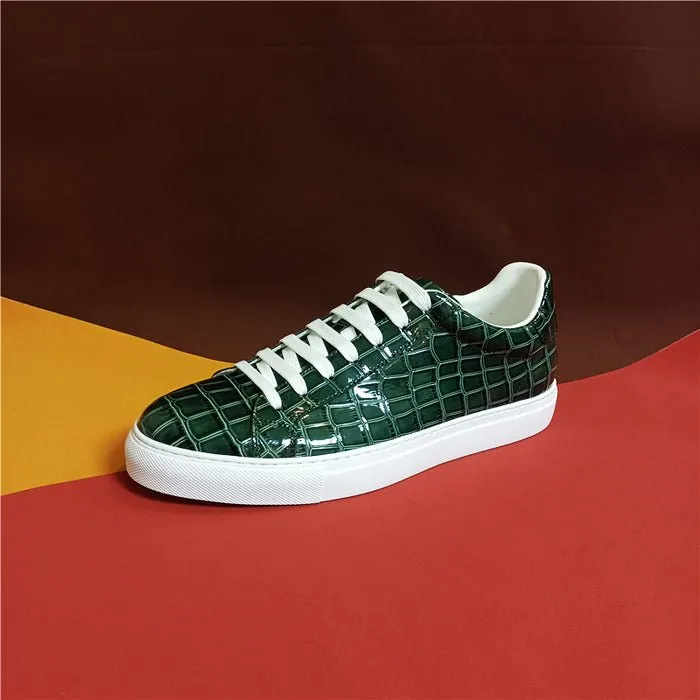 Veltique Crocodile Lace Sneakers