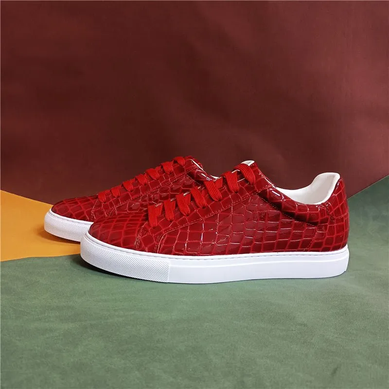 Veltique Crocodile Lace Sneakers