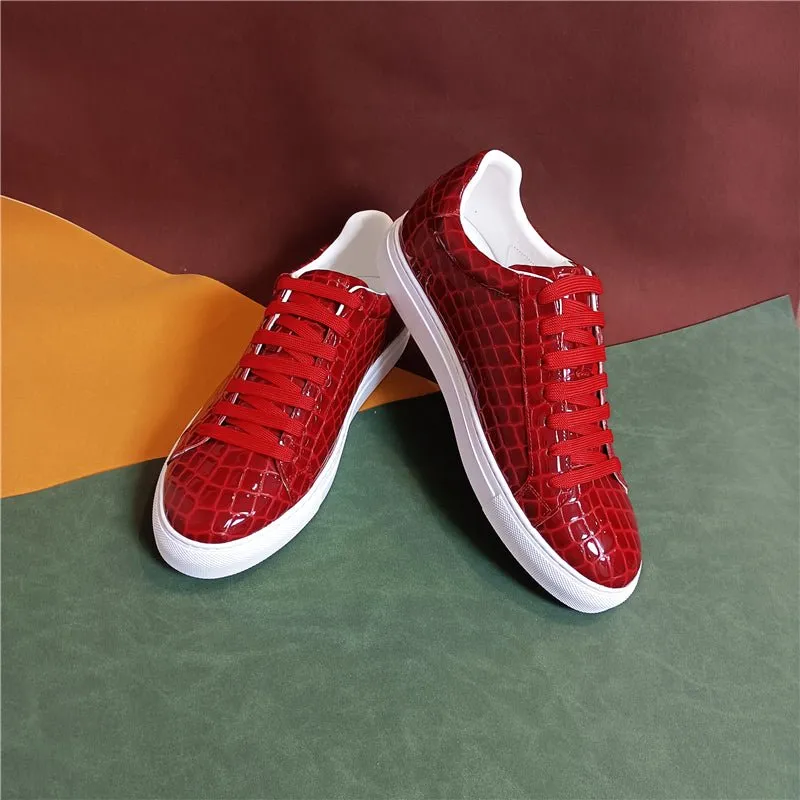 Veltique Crocodile Lace Sneakers