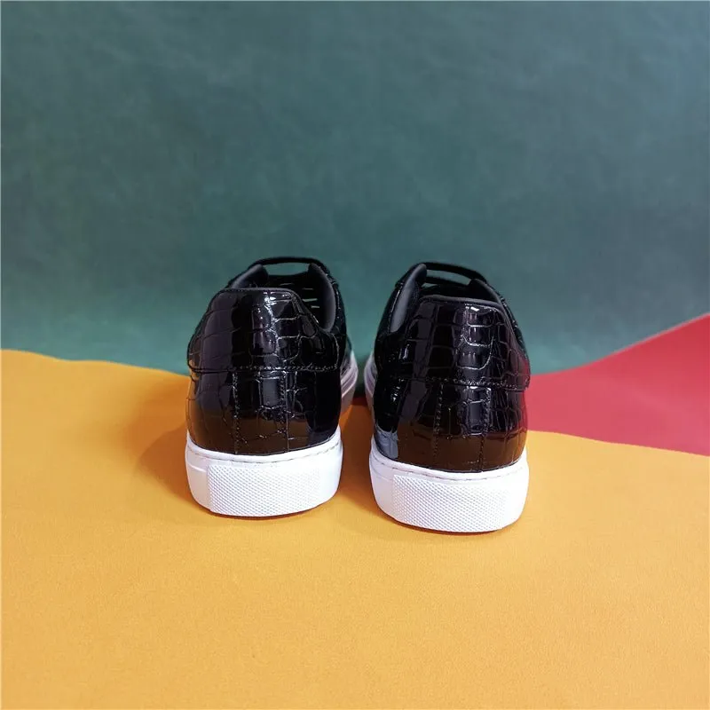 Veltique Crocodile Lace Sneakers