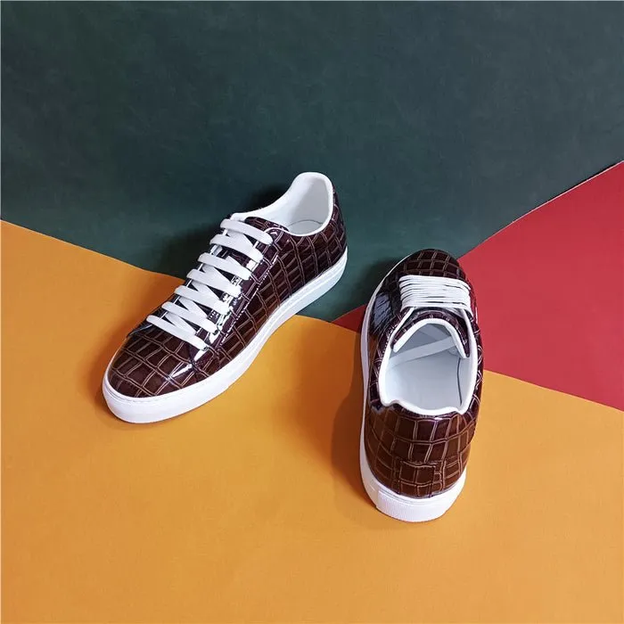 Veltique Crocodile Lace Sneakers