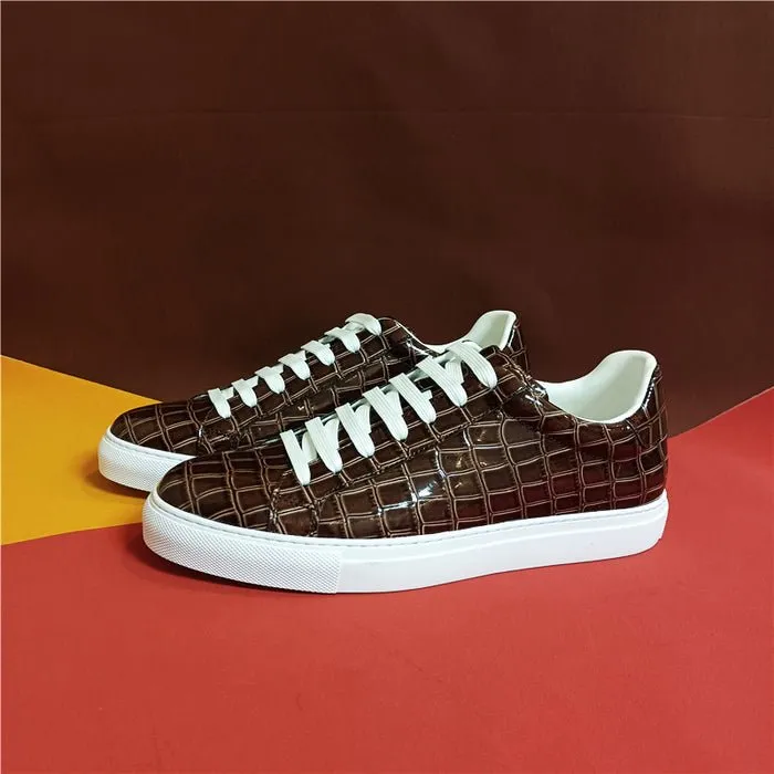 Veltique Crocodile Lace Sneakers