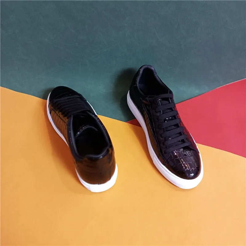 Veltique Crocodile Lace Sneakers